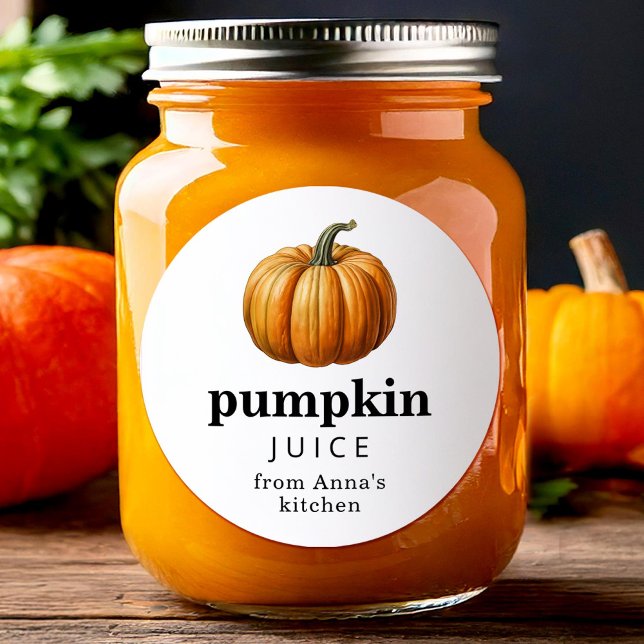 Pumpkin juice canning label with vintage pumpkin (Creator Uploaded)