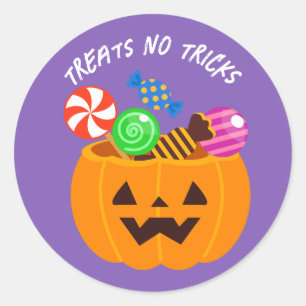 Pumpkin Kids Candy Halloween Party  Classic Round Sticker