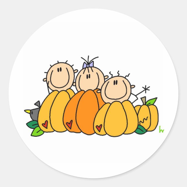 Pumpkin Kids Classic Round Sticker (Front)