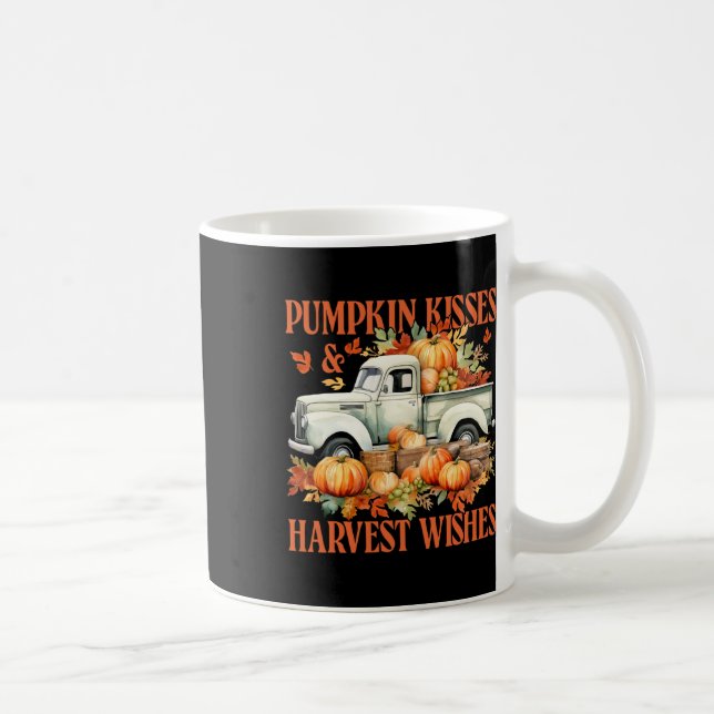 Pumpkin Kisses And Harvest Wishes Farm Truck Thank Coffee Mug (Right)
