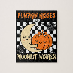 Pumpkin Kisses and Moonlit Wishes Jigsaw Puzzle