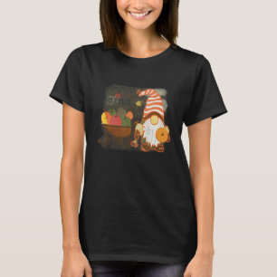 Pumpkin Kisses Harvest Wishes Fall Gnome Pajama Th T-Shirt