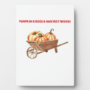 Pumpkin Kisses & Harvest Wishes Oversized T-Shirt. Plaque
