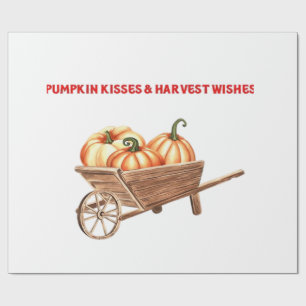 Pumpkin Kisses & Harvest Wishes Oversized T-Shirt. Wrapping Paper