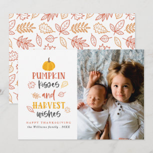 Pumpkin Kisses & Harvest Wishes Photo Cards