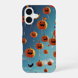 Pumpkin Kite Flying Bats iPhone 16 Case