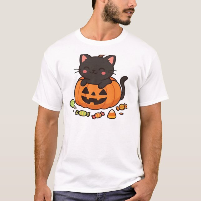 Pumpkin Kitty Parade Essential T-Shirt (Front)