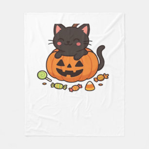 Pumpkin Kitty Parade Essential T-Shirt Fleece Blanket