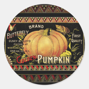 Pumpkin Label Antique Butterfly Brand