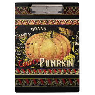 Pumpkin Label Antique Butterfly Brand Clipboard