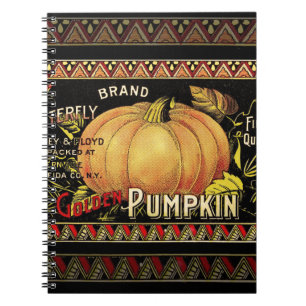 Pumpkin Label Antique Butterfly Brand Notebook