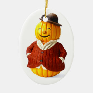 Pumpkin Lady Ceramic Tree Decoration