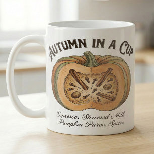 Pumpkin Latte Anatomy Autumn Ingredients Coffee Mug