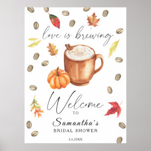 Pumpkin Latte Bridal shower Welcome Poster