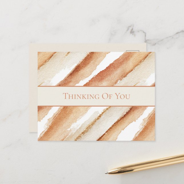 Pumpkin Latte Stripes   Postcard (Front/Back In Situ)