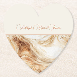 Pumpkin Latte Swirls Bridal Shower Paper Coaster