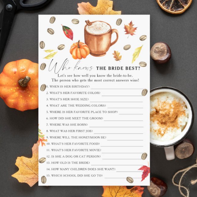 Pumpkin Latte Who knows the bride best (Creator Uploaded)