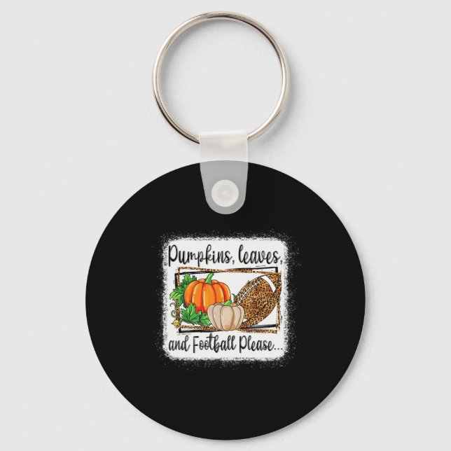 Pumpkin Leaves And Football Please Leopard Fall Vi Key Ring (Front)