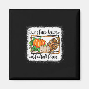 Pumpkin Leaves And Football Please Leopard Fall Vi Magnet
