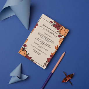 Pumpkin Leaves Frame Thanksgiving Invitation