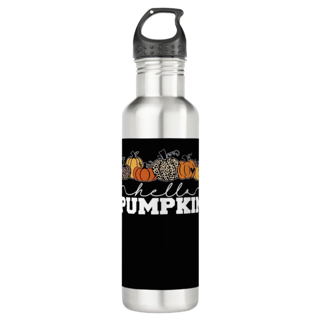 Pumpkin Leopard Fall Women Cute Autumn Season Than 710 Ml Water Bottle (Front)