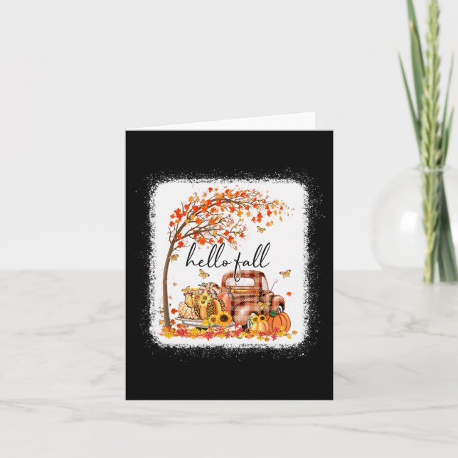 Pumpkin Leopard Hello Fall Happy Fall Y'all Fall S Card (Front)