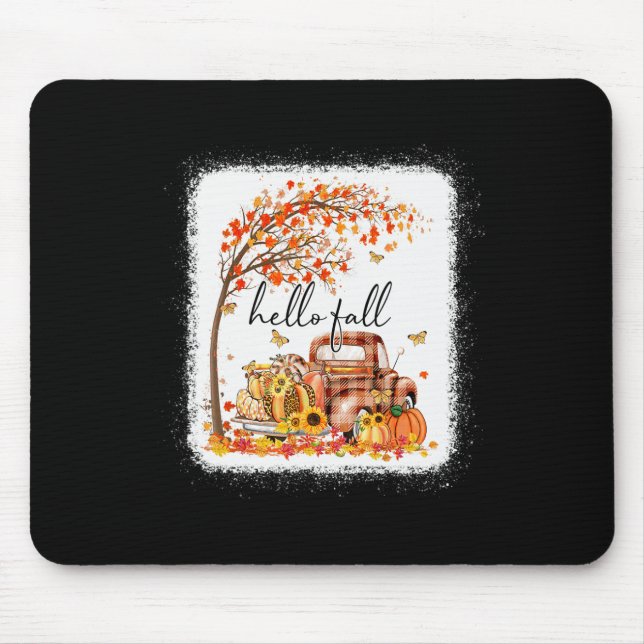 Pumpkin Leopard Hello Fall Happy Fall Y'all Fall S Mouse Pad (Front)