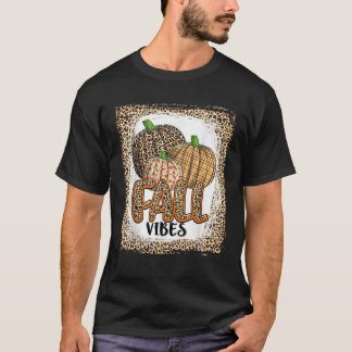 Pumpkin Leopard Print Fall Vibes thanksgiving girl T-Shirt