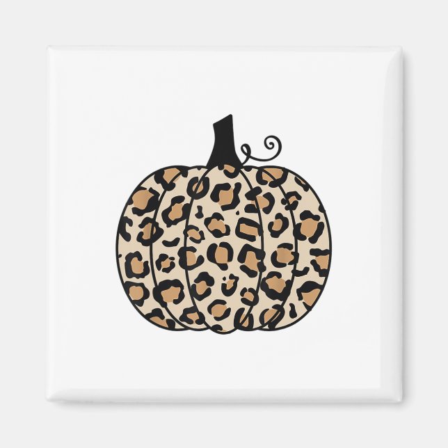 Pumpkin Leopard Print Thanksgiving Fall For Women  Magnet (Front)