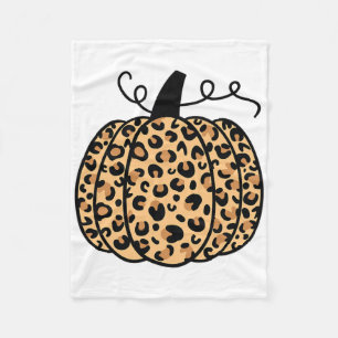 Pumpkin Leopard Print Thanksgiving Fall Pumpkin Au Fleece Blanket