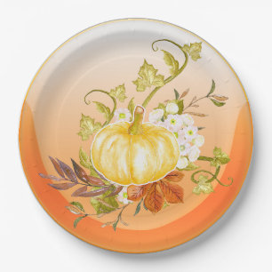pumpkin light paper plate