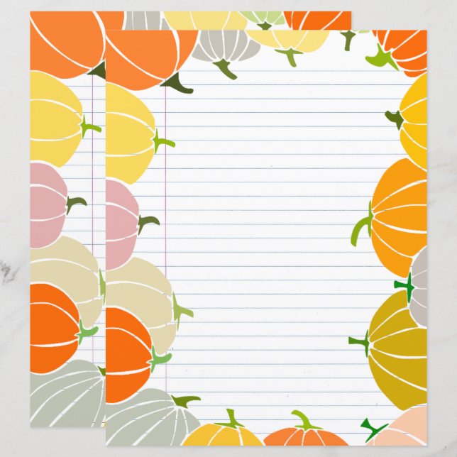 Pumpkin Lined Stationery (Front/Back)