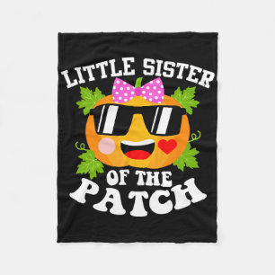 Pumpkin Little Sister Of The Patch Fun Halloween  Fleece Blanket