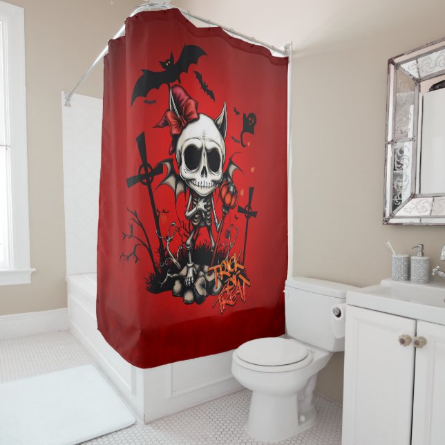 Pumpkin Magic and Bone Fun.  Shower Curtain (In Situ)
