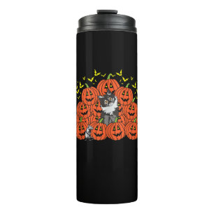 Pumpkin Maine Coon Cat Halloween Kitten Jack O Lan Thermal Tumbler