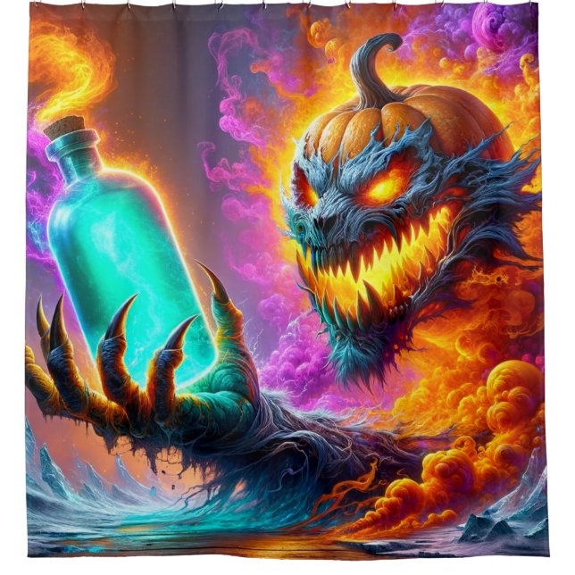 Pumpkin Man Art Shower Curtain (Front)