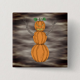 Pumpkin Man Halloween Art 15 Cm Square Badge