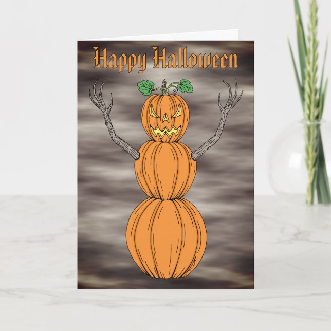 Pumpkin Man Halloween Art Card (Front)