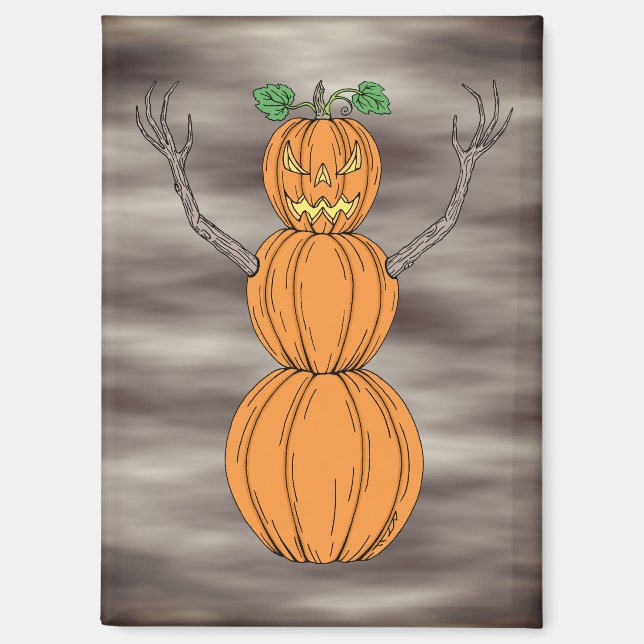 Pumpkin Man Halloween Art Magnet (Front)