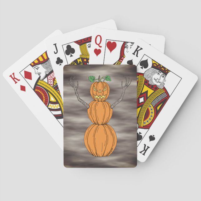 Pumpkin Man Halloween Art Playing Cards (Back)
