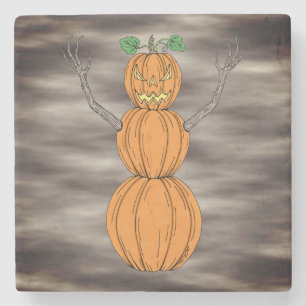 Pumpkin Man Halloween Art Stone Coaster