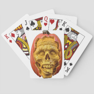 Pumpkin Man Playing Cards