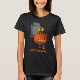 Pumpkin Man Tombstone Halloween Funny  T-Shirt