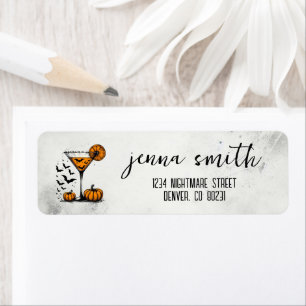 Pumpkin Martini Return Address Label