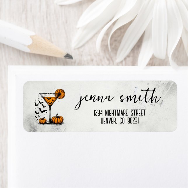 Pumpkin Martini Return Address Label (Insitu)
