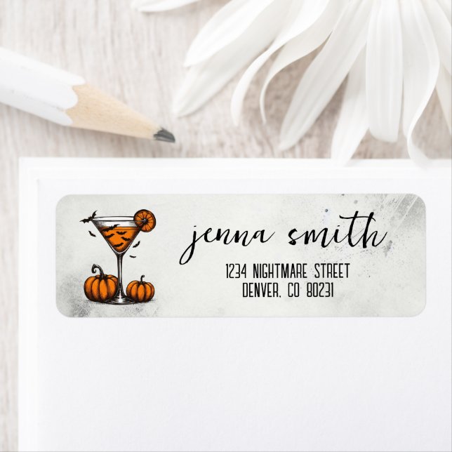 Pumpkin Martini Return Address Label (Insitu)
