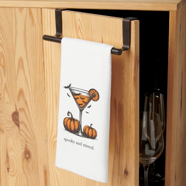 Pumpkin Martini Tea Towel (Thirds Fold)