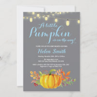 Pumpkin Mason Jar String Lights Boy Baby Shower