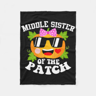 Pumpkin Middle Sister Of The Patch Fun Halloween Fleece Blanket