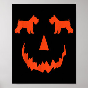 Pumpkin Miniature Schnauzer Dog Halloween Poster